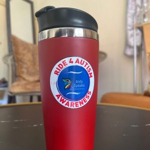 Ride for Autism: Red Thermal Flask for Hydration on the Go