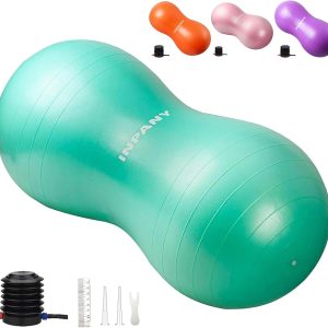 INPANY Peanut Ball - Anti Burst Exercise Ball for Labor Birthing, Physical Therapy for Kids, Core Strength, Flexible Seating, Home & Gym Fintness, Sensory Chair Wiggle Seat for...