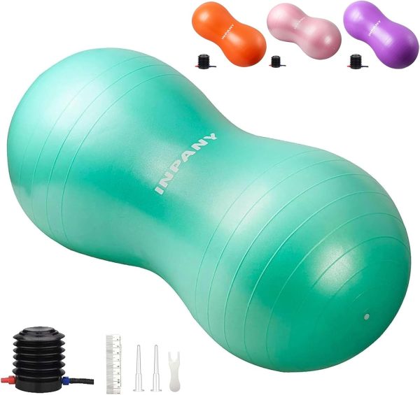 INPANY Peanut Ball - Anti Burst Exercise Ball for Labor Birthing, Physical Therapy for Kids, Core Strength, Flexible Seating, Home & Gym Fintness, Sensory Chair Wiggle Seat for...