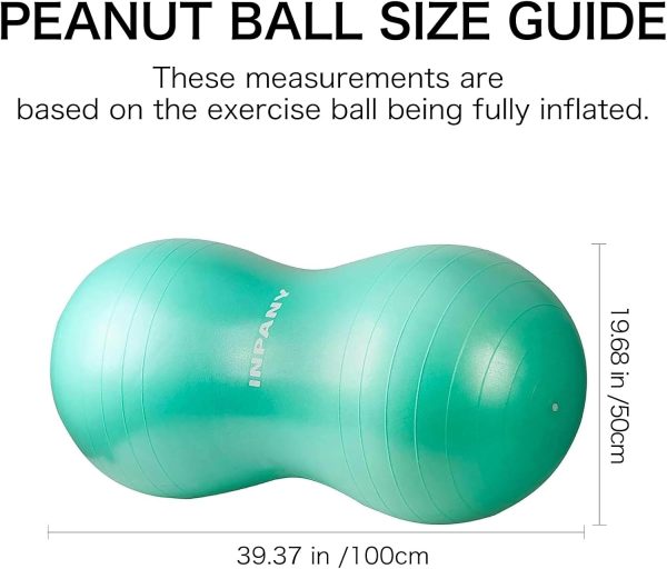 INPANY Peanut Ball - Anti Burst Exercise Ball for Labor Birthing, Physical Therapy for Kids, Core Strength, Flexible Seating, Home & Gym Fintness, Sensory Chair Wiggle Seat for...