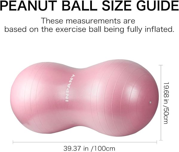 INPANY Peanut Ball - Anti Burst Exercise Ball for Labor Birthing, Physical Therapy for Kids, Core Strength, Flexible Seating, Home & Gym Fintness, Sensory Chair Wiggle Seat for...